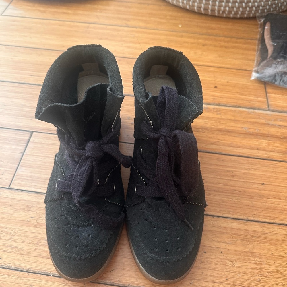Isabel Marant Black Suede Sneakers